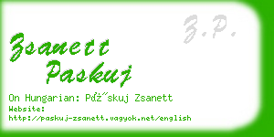 zsanett paskuj business card